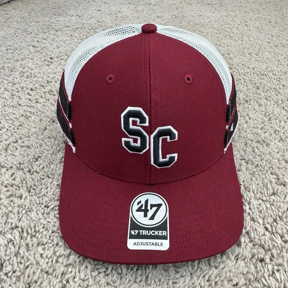 South Carolina Gamecocks Hat 47 Trucker Snapback Garnet Straight 8 Mesh Back Cap
